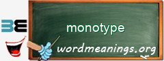 WordMeaning blackboard for monotype